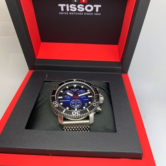 Tissot Men's Watch Seastar Chronograph Swiss Quartz Blue Black T1204171104102 - Picture 3 of 15